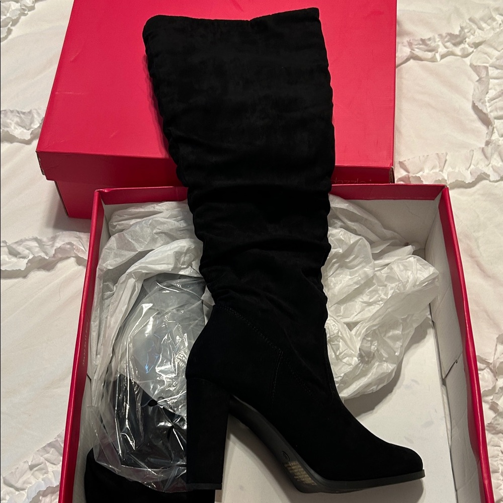 Shoe dazzle Black Suede Knee-High Boots